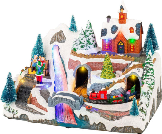 Scena animata a Led con cascata e trenino con luci 21,5 cm Casa e cucina/Decorazioni per interni/Addobbi e decorazioni per ricorrenze/Decorazioni natalizie/Oggettistica MagiediNatale.it - Altamura, Commerciovirtuoso.it