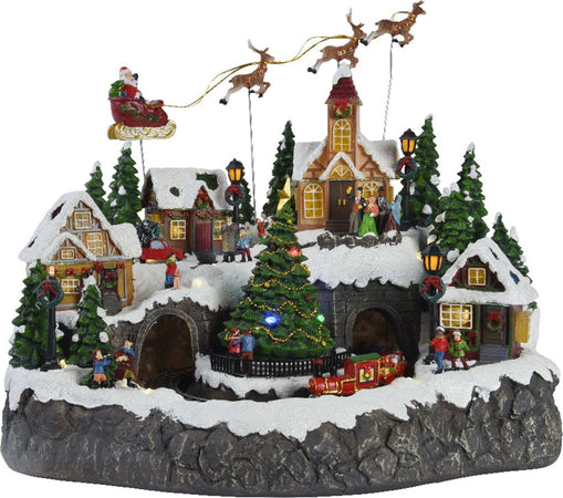 Scena animata a Led con negozi e babbo natale con renne con luci 40 cm Casa e cucina/Decorazioni per interni/Addobbi e decorazioni per ricorrenze/Decorazioni natalizie/Oggettistica MagiediNatale.it - Altamura, Commerciovirtuoso.it
