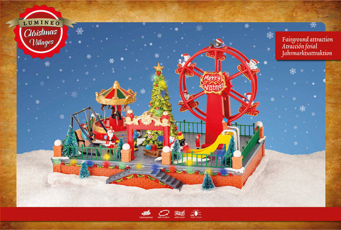 Scena animata a Led Parco divertimenti con ruota panoramica Merry Christmas, decorazione da 36.5 cm Casa e cucina/Decorazioni per interni/Addobbi e decorazioni per ricorrenze/Decorazioni natalizie/Oggettistica MagiediNatale.it - Altamura, Commerciovirtuoso.it