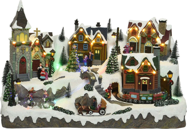 Scena animata a Led Villaggio innevato con personaggi e carrozza, decorazione da 33.50 cm Casa e cucina/Decorazioni per interni/Addobbi e decorazioni per ricorrenze/Decorazioni natalizie/Oggettistica MagiediNatale.it - Altamura, Commerciovirtuoso.it