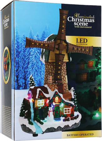 Scena animata Mulino a vento, con LED e movimenti, decorazione per villaggio di Natale Casa e cucina/Decorazioni per interni/Addobbi e decorazioni per ricorrenze/Decorazioni natalizie/Oggettistica MagiediNatale.it - Altamura, Commerciovirtuoso.it