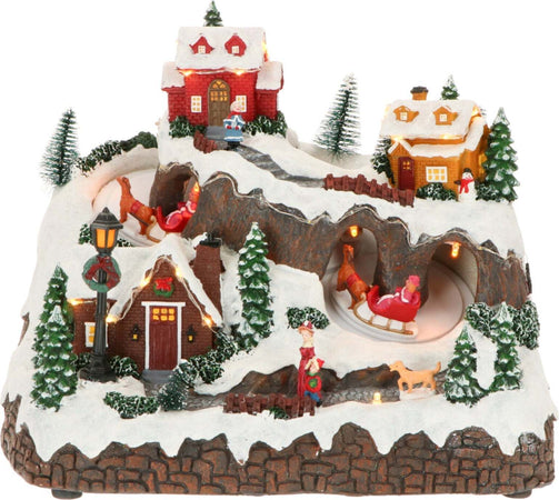 Scena animata per villaggio di Natale con piste da sci e personaggi decorazione da interno Casa e cucina/Decorazioni per interni/Addobbi e decorazioni per ricorrenze/Decorazioni natalizie/Oggettistica MagiediNatale.it - Altamura, Commerciovirtuoso.it