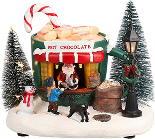 Scena Natalizia illuminata con chioschetto cioccolata calda e alberi di Natale con led decorazione per villaggio di Natale Casa e cucina/Decorazioni per interni/Addobbi e decorazioni per ricorrenze/Decorazioni natalizie/Oggettistica MagiediNatale.it - Altamura, Commerciovirtuoso.it