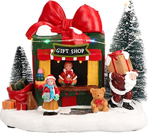 Scena Natalizia illuminata con chioschetto regali e alberi di Natale con led decorazione per villaggio di Natale Casa e cucina/Decorazioni per interni/Addobbi e decorazioni per ricorrenze/Decorazioni natalizie/Oggettistica MagiediNatale.it - Altamura, Commerciovirtuoso.it