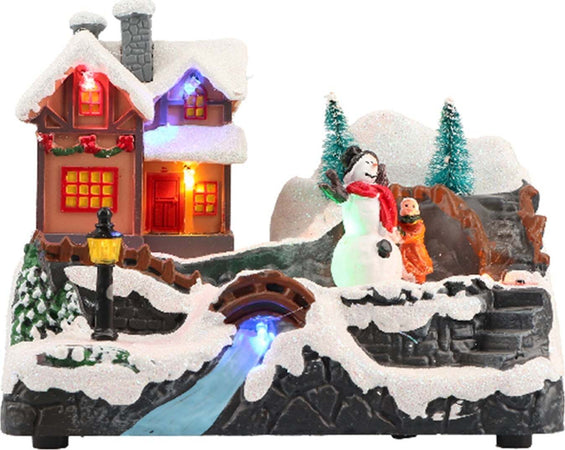 Scena natalizia illuminata con pupazzo di neve con led multicolor decorazione per villaggio di Natale Casa e cucina/Decorazioni per interni/Addobbi e decorazioni per ricorrenze/Decorazioni natalizie/Oggettistica MagiediNatale.it - Altamura, Commerciovirtuoso.it