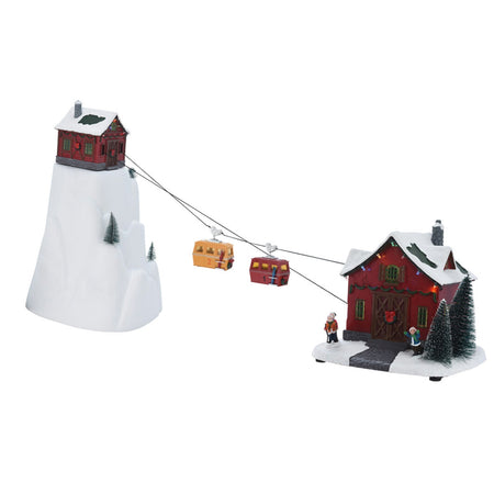 Scena decorativa di natale con luce led e movimento decorazione natalizia h 53 cm