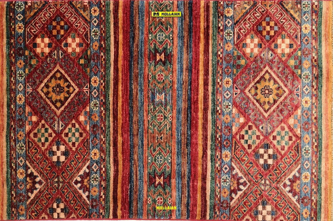 Scendiletto-Khorgin-Shabargan-Moderno-Extra-Fine-117x78---Multicolore-Brillante