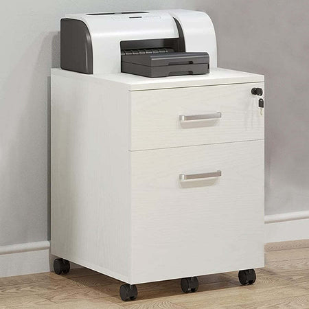 Schedario-da-Ufficio-Cassettiera-Per-Scrivania-2-Cassetti-Serratura-con-2-Chiavi