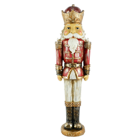 Statuetta Soldatino schiaccianoci decorativo in poliresina con luci per decorazioni natalizie