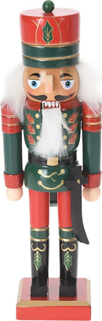 Schiaccianoci natalizio, color rosso e verde, decorazione in legno per interno da 25 cm Casa e cucina/Decorazioni per interni/Addobbi e decorazioni per ricorrenze/Decorazioni natalizie/Schiaccianoci MagiediNatale.it - Altamura, Commerciovirtuoso.it