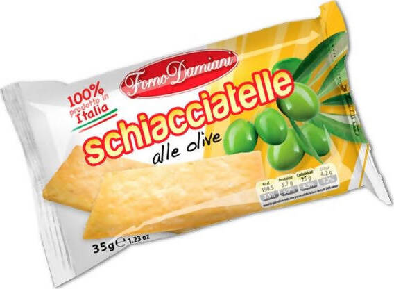 Schiacciatelle Alle Olive Forno Damiani Cracker Monoporzione Da 35 Gr Gusto Olive Snack Leggero Alimentari e cura della casa/Snack dolci e salati/Salatini e bretzel Non solo alimenti - Albano Laziale, Commerciovirtuoso.it