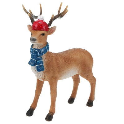 Renna in pelliccia sintetica effetto realistico per decorazioni natalizie h 26 cm