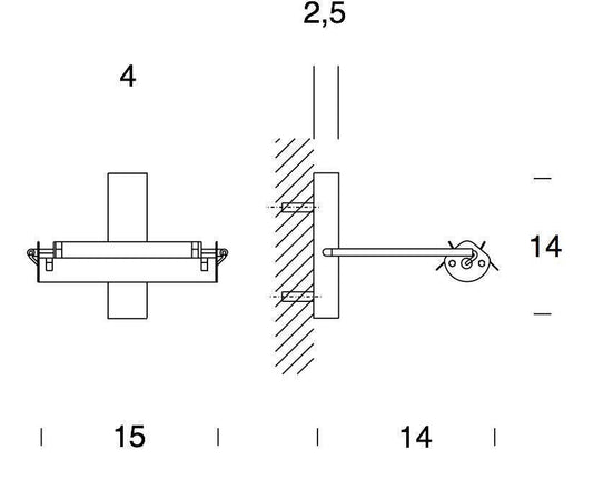 Scintilla media lampada da parete Fontana Arte