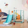 Scivolo-3-in-1-per-Bambini-con-Altalena-Regolabile,-Canestro-e-Palle-per-Cameretta-e-Giardino,-149x186x98cm,-Blu-e-Arancione-GH5331-007GH5