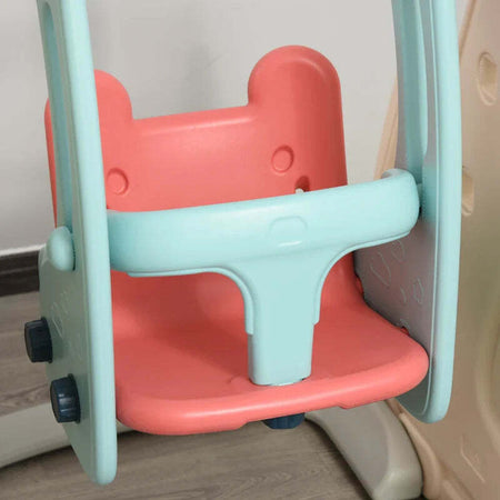 Scivolo-3-in-1-per-Bambini-con-Altalena-Regolabile,-Canestro-e-Palle-per-Cameretta-e-Giardino,-160x220x120cm,-Bianco,-Azzurro-e-Grigio-ED9331-002ED9