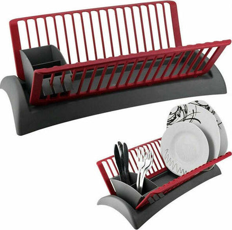 Scolapiatti-Cola-Piatti-In-Plastica-Con-Scola-Posate-Cucina-46-X-26-X-14-Cm