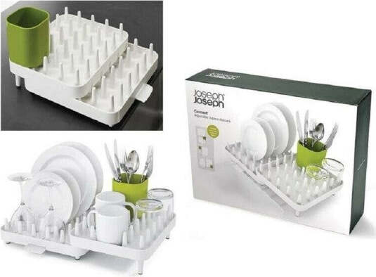 Scolapiatti-Multiuso-Organizer-Bicchieri-Tazze-Piatti-Salva-Spazio-Cucina