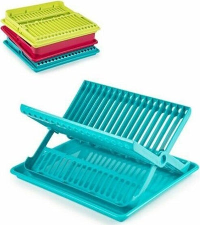Scolapiatti-Pieghevole-In-Plastica-Colorata-Scola-Piatti-Accessorio-Da-Cucina