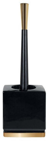 Scopino Wc con supporto ceramico ROMA Black & Gold