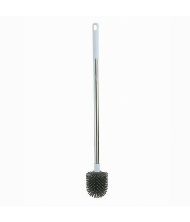 Scopino Wc Spazzola Bagno Setole In Silicone Manico Acciaio Plastica Lungo 87623