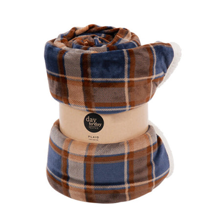 Coperta natalizia in poliestere tartan per decorazioni natalizie
