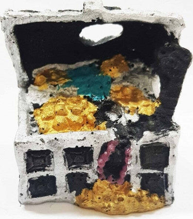 Scrigno-Tesoro-Pirati-Piccolo-7.5x5x8cm-Ornamento-Acquario-Decorazioni-Pietra