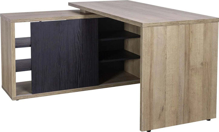 Scrivania angolare da ufficio e cameretta con cassettiera 150 cm Rovere e Nero Casa e cucina/Arredamento/Studio/Scrivanie e postazioni di lavoro/Scrivanie Decor Space - Altamura, Commerciovirtuoso.it