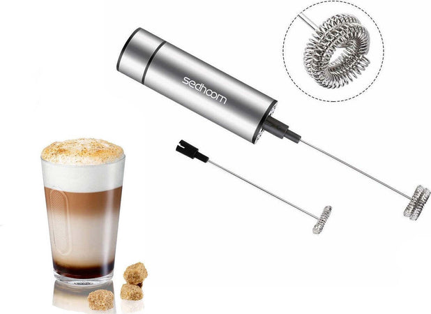 Sedhoom montalatte elettrico, schiumatore con testina del frullino a molla - decorazione Cappuccino