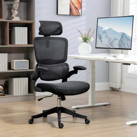 Sedia-da-Ufficio-ad-Altezza-Regolabile-con-Inclinazione-e-Supporto-Lombare,-62x58x120-133-cm,-Nera-RF2921-680V00BKRF2