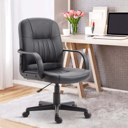 Sedia-da-Ufficio-Ergonomica-e-Girevole,-Poltrona-da-Ufficio-con-Altezza-Regolabile-in-Similpelle-60×60×90-99cm-Nero-YU2921-114YU2