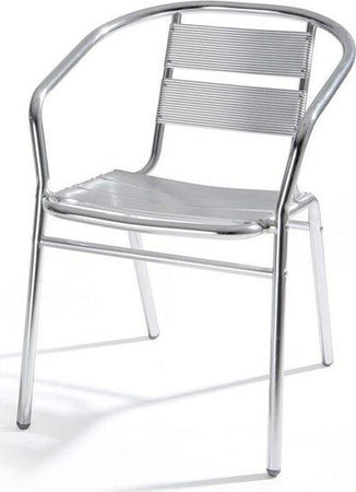Sedia in alluminio impilabile con braccioli da bar e giardino Giardino e giardinaggio/Arredamento da giardino e accessori/Sedie/Sedie per tavolo da giardino Decor Space - Altamura, Commerciovirtuoso.it
