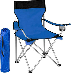 Sedia-Pieghevole-Da-Campeggio-Con-Borsa-Camping-Sedia-Spiaggia-Da-Esterno-Blu
