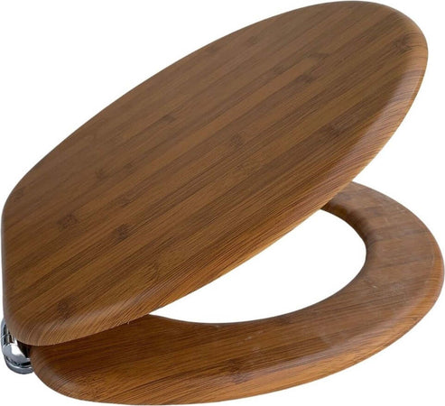 Sedile Copriwater Tavoletta Universale Linea Bamboo Mdf Legno Cerniere Metallo Fai da te/Attrezzature per cucine e bagni/Attrezzature per bagni/Vasi WC Ogomondo - Martina Franca, Commerciovirtuoso.it