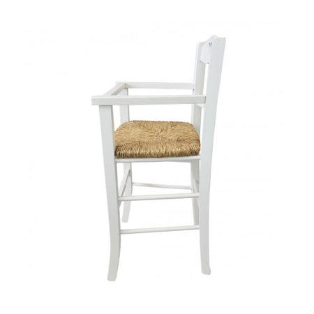 Sediolone bimbo 708 legno bianco e seduta paglia