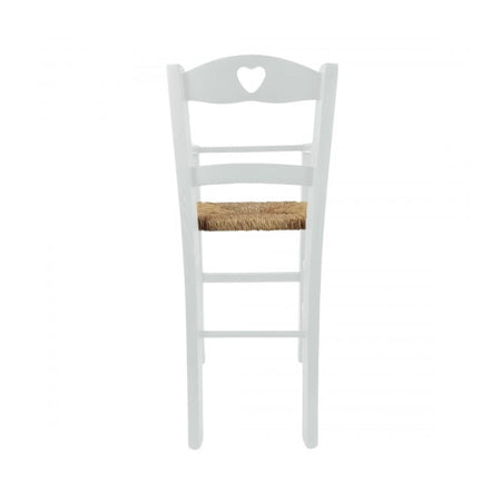 Sediolone bimbo 708 legno bianco e seduta paglia
