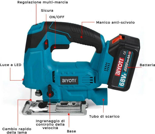 Seghetto alternativo con doppia batteria Fai da te/Utensili elettrici e a mano/Utensili a mano/Set di attrezzi TradeKard - Acerra, Commerciovirtuoso.it