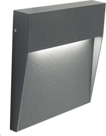 Segnapasso-Moderno-Geo-Square-Alluminio-Grafite-6W-Led-3000K