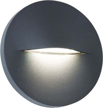 Segnapasso-Tondo-Moderno-Open-Alluminio-Grafite-3W-Led-3000K