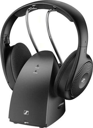 Sennheiser Cuffie Wireless RS 120-W On-Ear per TV 3 Modalità Audio Controllo del Volume Portata 60 m Trasmettitore Caricatore Colore Nero