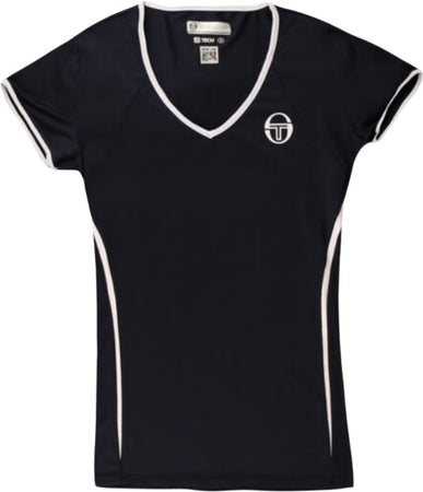 Sergio Tacchini Eva Maglietta Donna - Blu Scuro, Bianco Maglietta per Tennis Moda/Donna/Abbigliamento/Abbigliamento sportivo/Camicie e T-shirt sportive/T-Shirt Liquidator Italia - Nicosia, Commerciovirtuoso.it