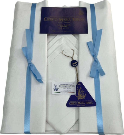 Servizio da tavola damascato x 12 misura 175x265 art. Palermo Casa e cucina/Tessili per la casa/Tessili da cucina/Tovaglie Biancheria Arredo Home - Nola, Commerciovirtuoso.it