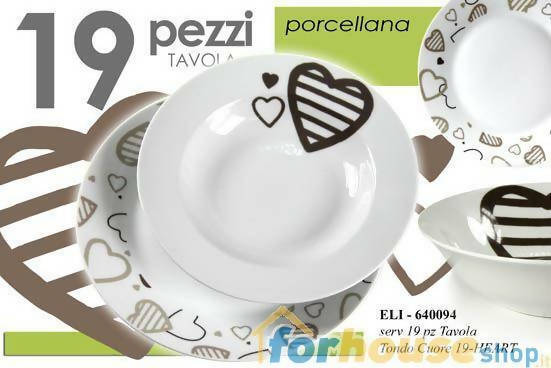 Servizio di piatti tavola 6 persone 19 pezzi forma tonda in porcellana servizio piatti 19 pezzi L'Orchidea - Siderno, Commerciovirtuoso.it