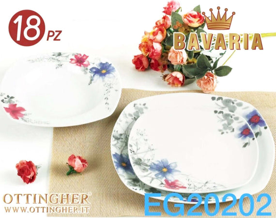 Servizio Piatti 18Pz. Porcellana Set Piatti Decorati 6 Persone Bavaria Ottingher Servizio di Piatti Bianchi con Fiori Azzurri Eleganti Art. gc 203 Art. gc 202 Casa e cucina/Stoviglie/Servizi da tavola/Servizi di piatti L’Orchidea - Siderno, Commerciovirtuoso.it