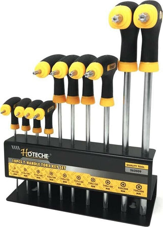 Set-10-Chiavi-Torx-Con-Impugnatura-A-T-Cacciaviti-Manico-Antiscivolo-Tools