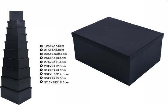 Set-10-Pezzi-Scatole-Scatola-Box-Per-Regali-Varie-Misure-Matrioska-Nere-69287
