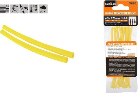 Set-10-Pz-Guaine-Termorestringenti-Termoretrattili-Gialle-3x120mm-Per-Cavi-57087