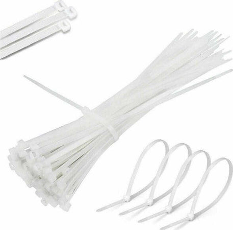Set-100-Fascette-Plastica-Per-Cablaggio-7,6-X-450mm-Stringi-Cavo-Bianche-B4576