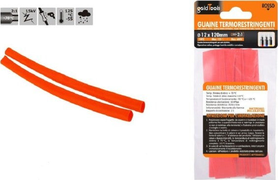Set-10pz-Guaine-Termorestringenti-Termoretrattili-Rosse-12x120mm-Per-Cavi-57086