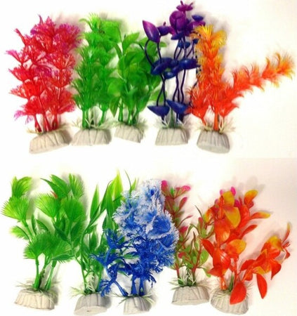 Set-10x-Pianta-Piantina-Artificiale-Per-Acquario-Piante-Finte-Plastica-Colorate