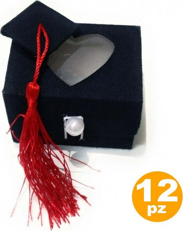 Set-12-Bomboniera-Cappello-Tesi-Cuore-Scatolina-7x5.5x5.5cm-Portaconfetti-Laurea